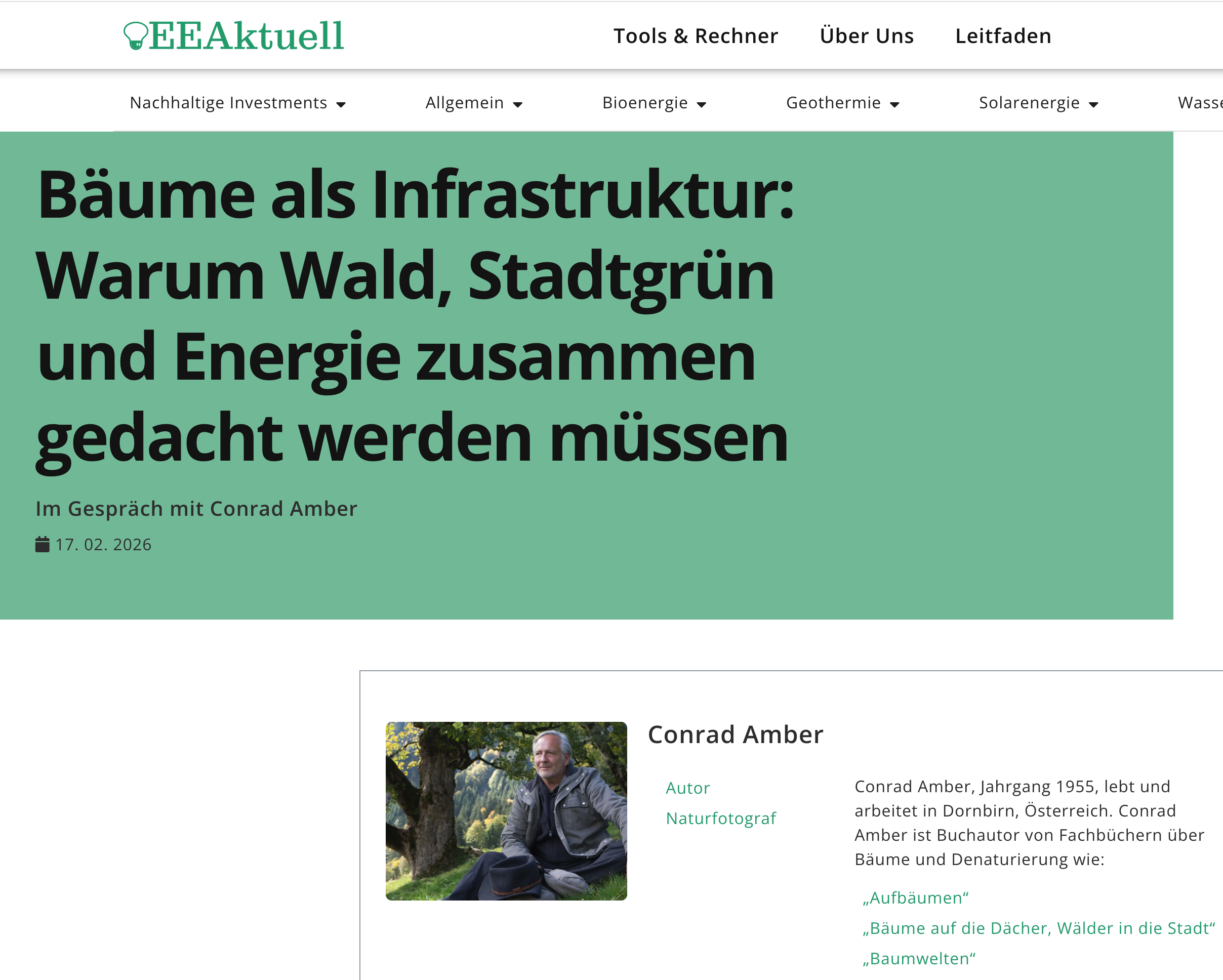 EERAKTUELL:  Interview mit Conrad Amber, Webblock ab 17.2.26 online