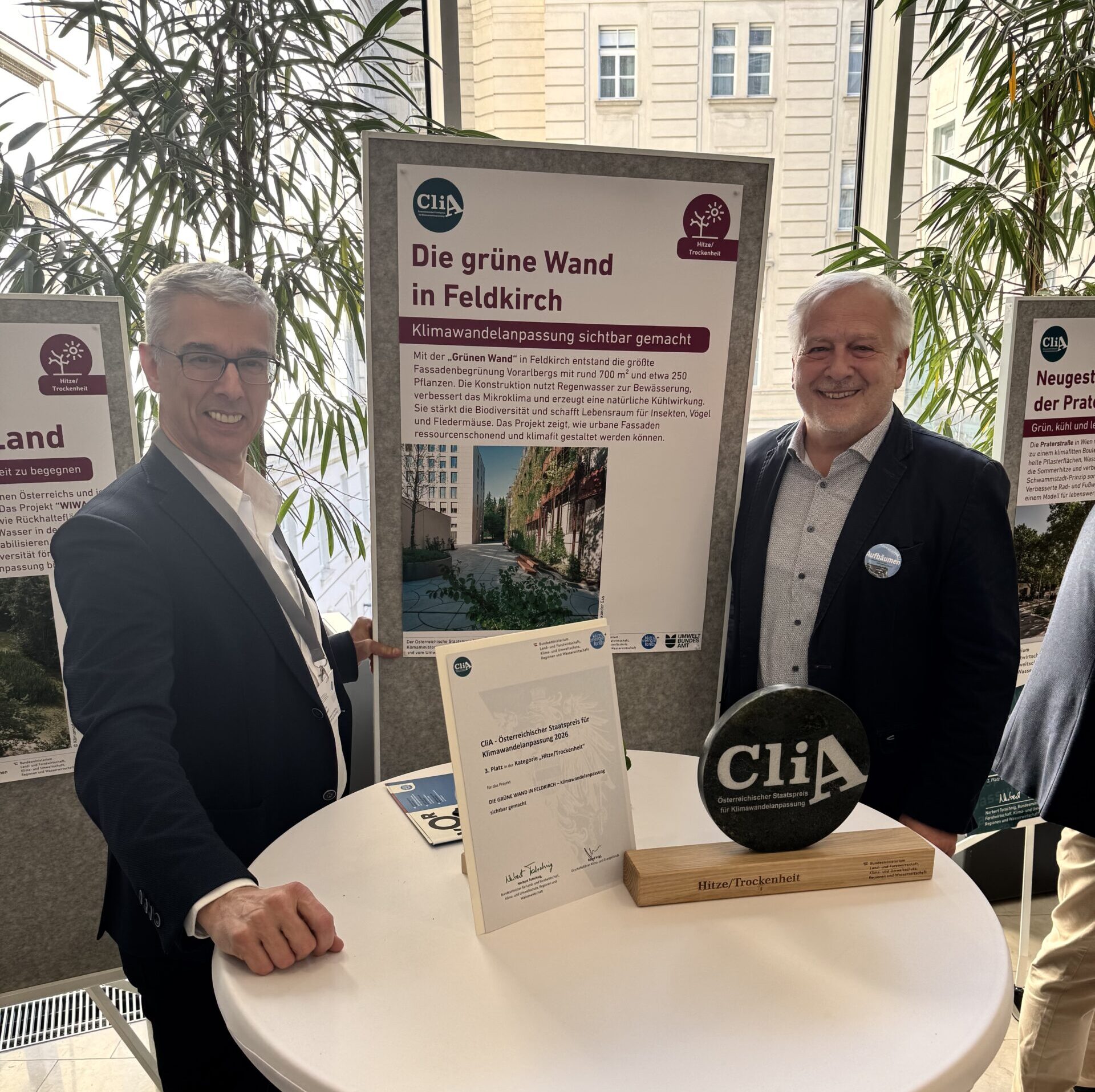 Clia- Staatspreis (3.Rang) an AK-GRÜNFASSADE FELDKIRCH