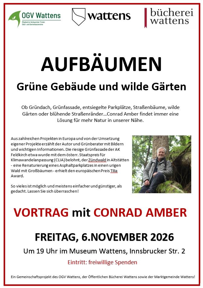 VORTRAG „AUFBÄUMEN“ in Wattens, Fr. 6.11.2026